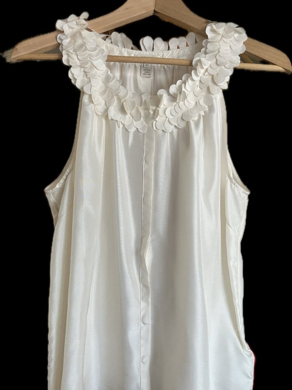 J.Crew "Annalise" Silk Ruffle Top Blouse in Cream / Ivory
